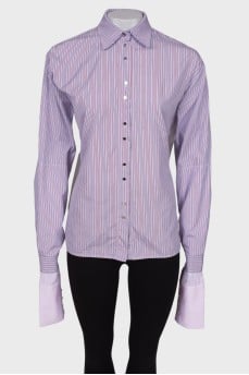 Striped shirt with open back
