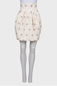 Dairy skirt with floral print
