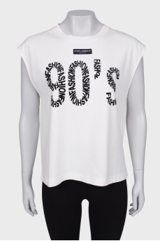 T-shirt with print and logo, with tag