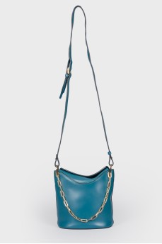 Turquoise bag with chain handle
