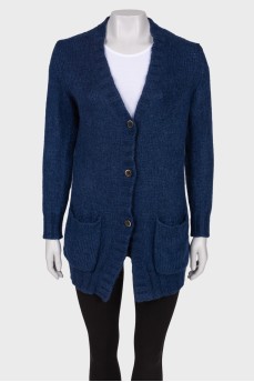 Blue cardigan with pockets