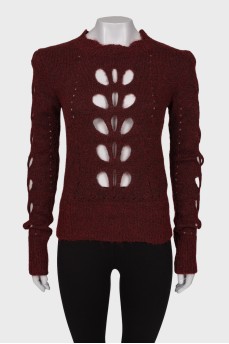 Sweater with double sided slits