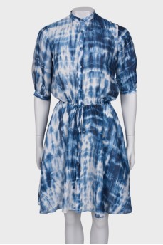 Silk dress with abstract print
