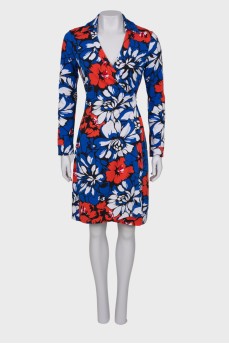 Wrap print dress