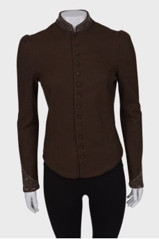 Wool jacket with beads