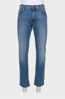 Blue straight fit jeans