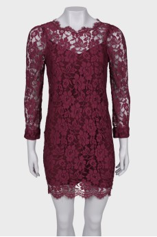 Lace burgundy dress