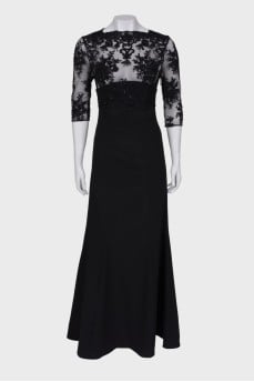 Evening dress with lace and beads