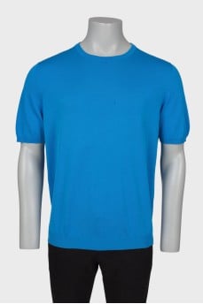 Men's light blue crew-neck T-shirt