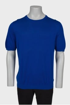 Men's blue crew-neck T-shirt