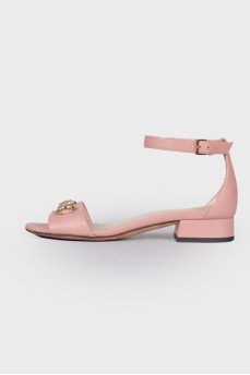 Pink leather sandals