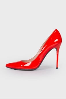 Red leather shoes