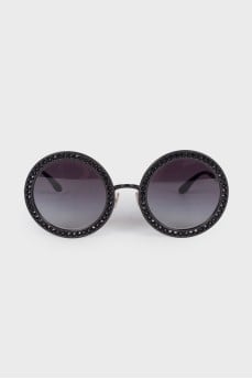Rhinestone Round Sunglasses
