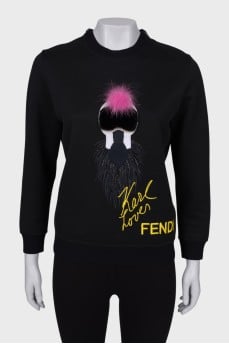 Sweatshirt with branded logo and appliqué