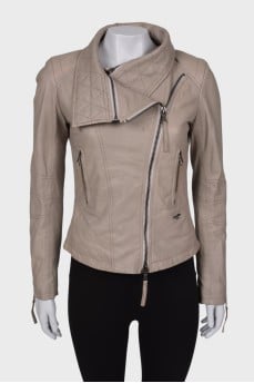 Gray leather jacket