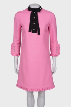 Pink dress with embellished collar