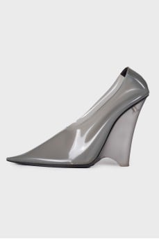 Gray silicone shoes