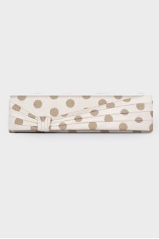 Polka dot textile clutch
