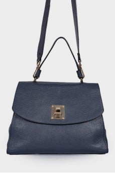 Black and blue leather bag