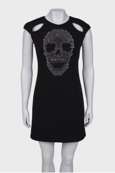 Dress with skull appliqué