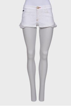 White shorts with lace