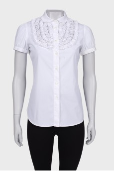 Blouse with ruffles on the chest