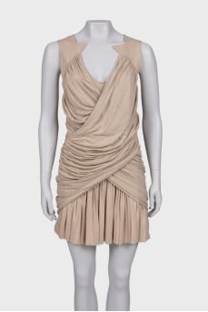 Beige draped dress