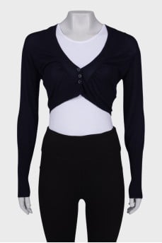 Cashmere black and blue cardigan