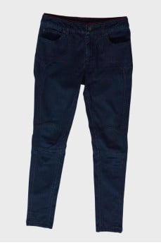 Blue jeans with a zipper at the bottom