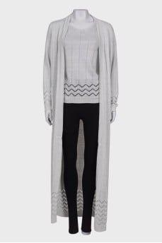 Linen top and cardigan set