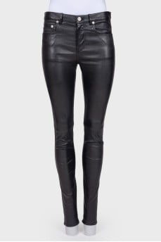 Black leather trousers