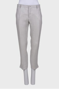 Linen light gray trousers