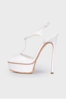 White leather sandals