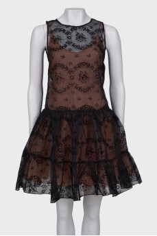 Ruffled silk dress