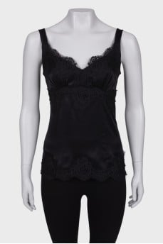 Silk top with lace