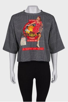 Printed plaid T-shirt