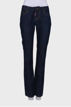 Blue straight fit jeans