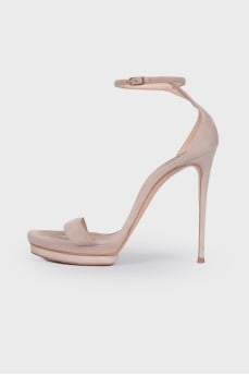 Beige suede sandals