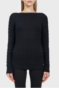 Cotton knit sweater with pattern