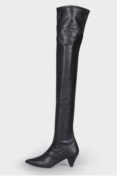 Black leather boots