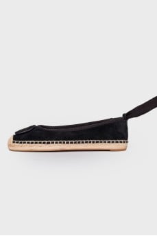 Minnie Black Suede Espadrilles