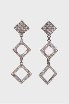 Evening earrings with rhinestones