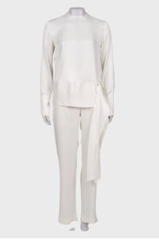 Striped silk suit