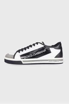 Men's black and white sneakers