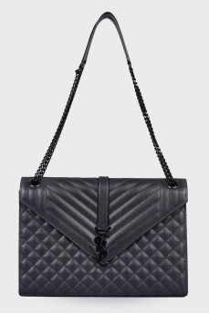 Monogram Slouchy Envelope Matelasse Grain De Poudre Embossed Leather Bag
