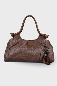 Brown bag with keychain