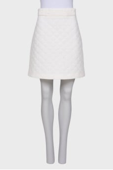 Quilted silk skirt with tag