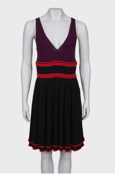 Two-tone viscose dress