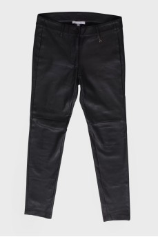 Straight fit leather trousers