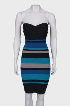 Strapless striped dress